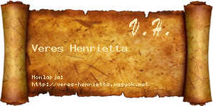 Veres Henrietta névjegykártya
